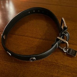Coach Black leather dog collar - small